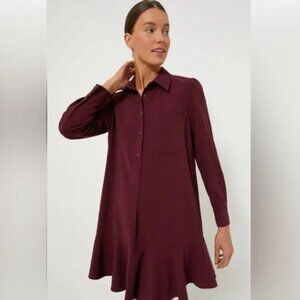 Tuckernuck Callahan Purple Long Sleeve Collared Swing Shirt Dress
